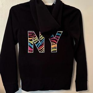 Rue 21 Black Hooded Zip Front Sweatshirt
